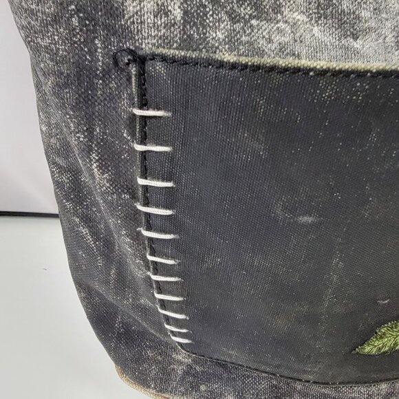 Mona B Canvas Tote with Rose Embroidery – Rustic Boho Bag with Dual Carry Option - Picture 5 of 10